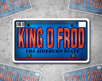 King of the Road License Plate Waterproof Vinyl Sticker (206)