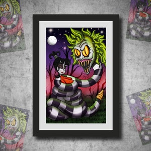 Beetlesnake and Gothic Girl Cartoon Print Various Sizes (2022)