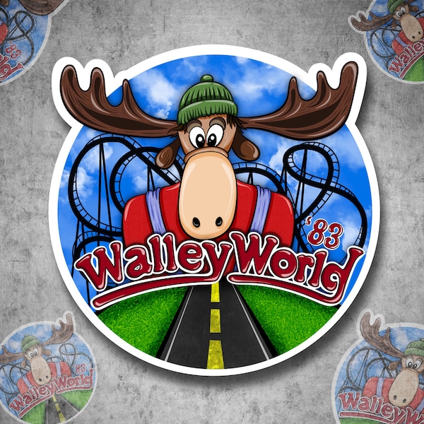 Moose World Theme Park Adventure Waterproof Vinyl Sticker