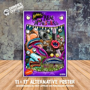 Colorful 90s cartoon art print featuring three iconic monsters, printed on premium photo luster paper.