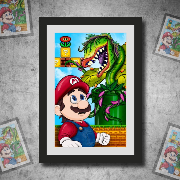 Super Plumber Carnivorous Plant Mashup Print Various Sizes