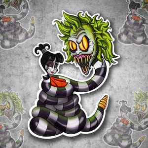 Gothic Girl and Snake Waterproof Vinyl Sticker (112)