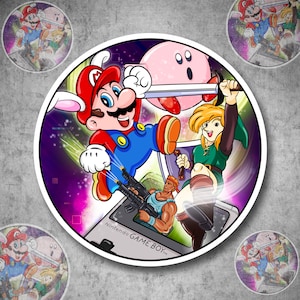 Etiqueta engomada de vinilo impermeable de personajes de juegos portátiles (155)