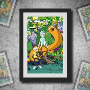 Interdimensional Duo Cartoon Mashup Print Various Sizes (2051)