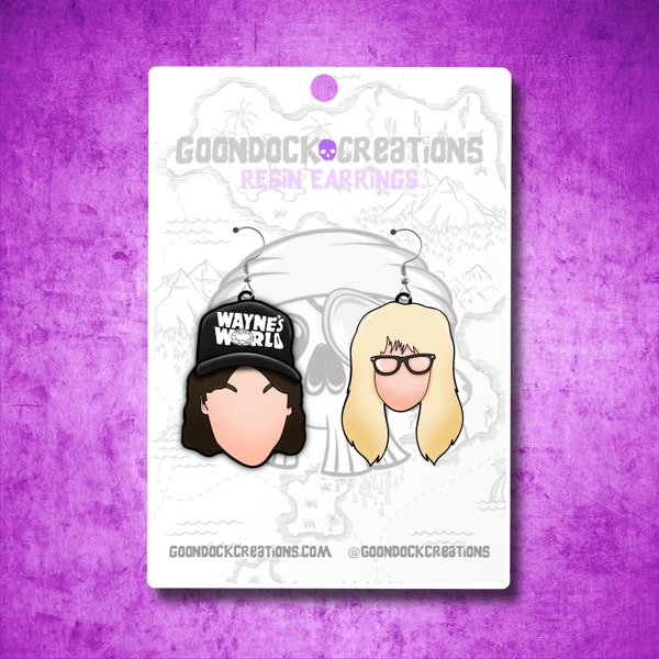 Wayne's World Wayne and Garth Double Sided Resin Earrings