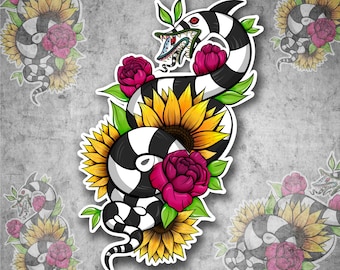 Waterbestendige vinylsticker met bloemenmotief Sandworm (130)