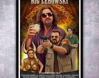 The Dude and Friends Bowling Alternative Movie Poster