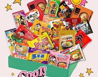 20 Surprise Ramen Food Gift Pack: Authentic Instant Noodles from Around the World - Japanese Ramen - Korean Ramen - Birthday Gift - Gift Box