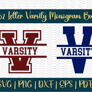 Varsity Font Monogram Bundle, Split Monogram Letters Svg, Monogram Svg, Fun Font SVG, Monogram Svg Files, Cut File For Cricut, Sports Bundle