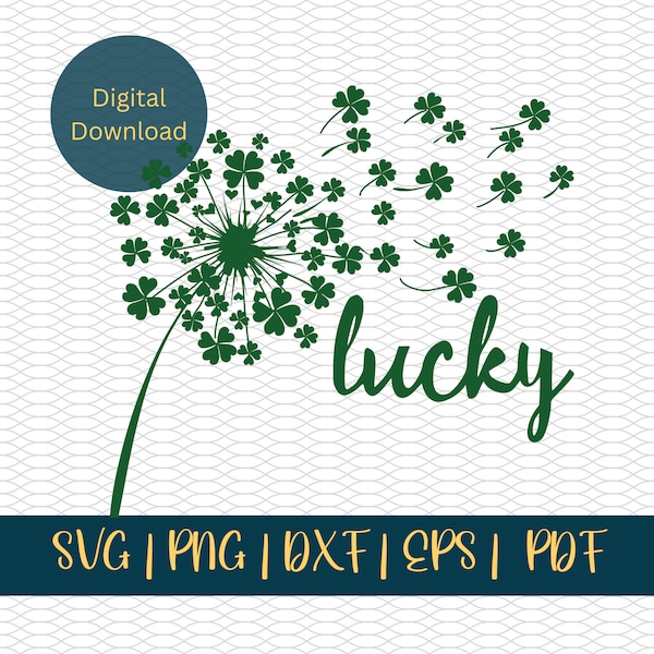 Four Leaf Clover SVG, Lucky SVG, St. Patrick's Day SVG, St. Patrick's Day png, Clover svg, Lucky Clover svg