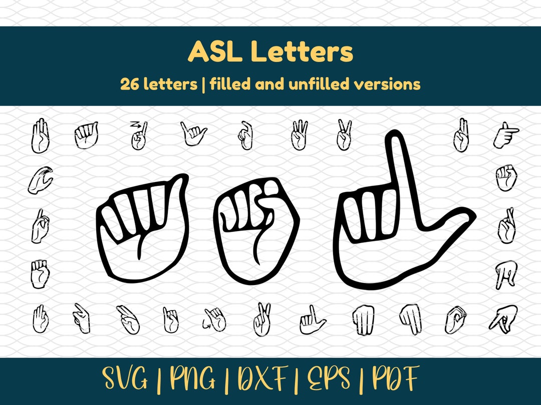 ASL Letters Svg American Sign Language Asl Alphabet Asl Letters Asl Abc