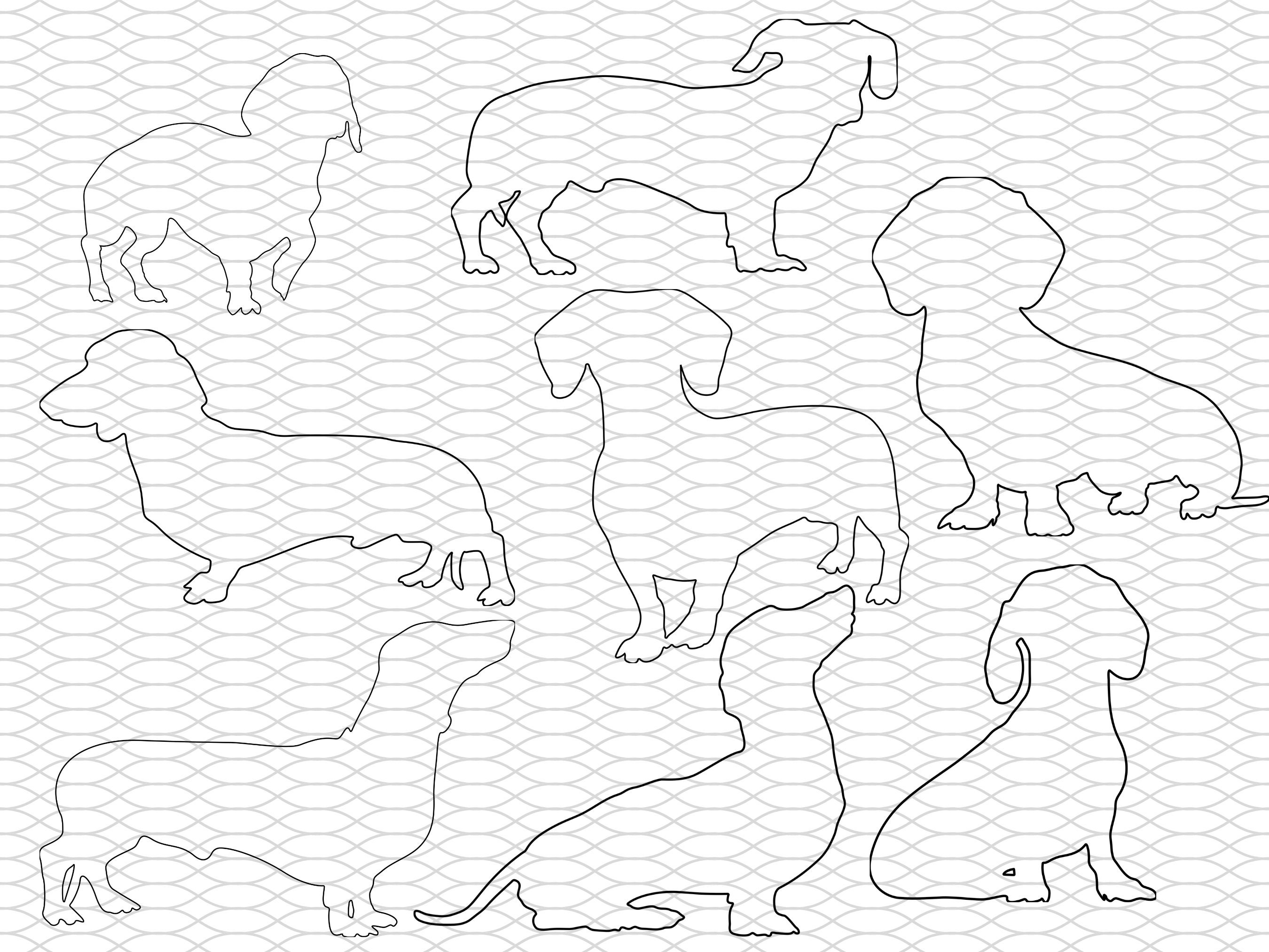 Dachshund Svg Bundle, Mega Bundle Svg, Dachshund Silhouette Bundle
