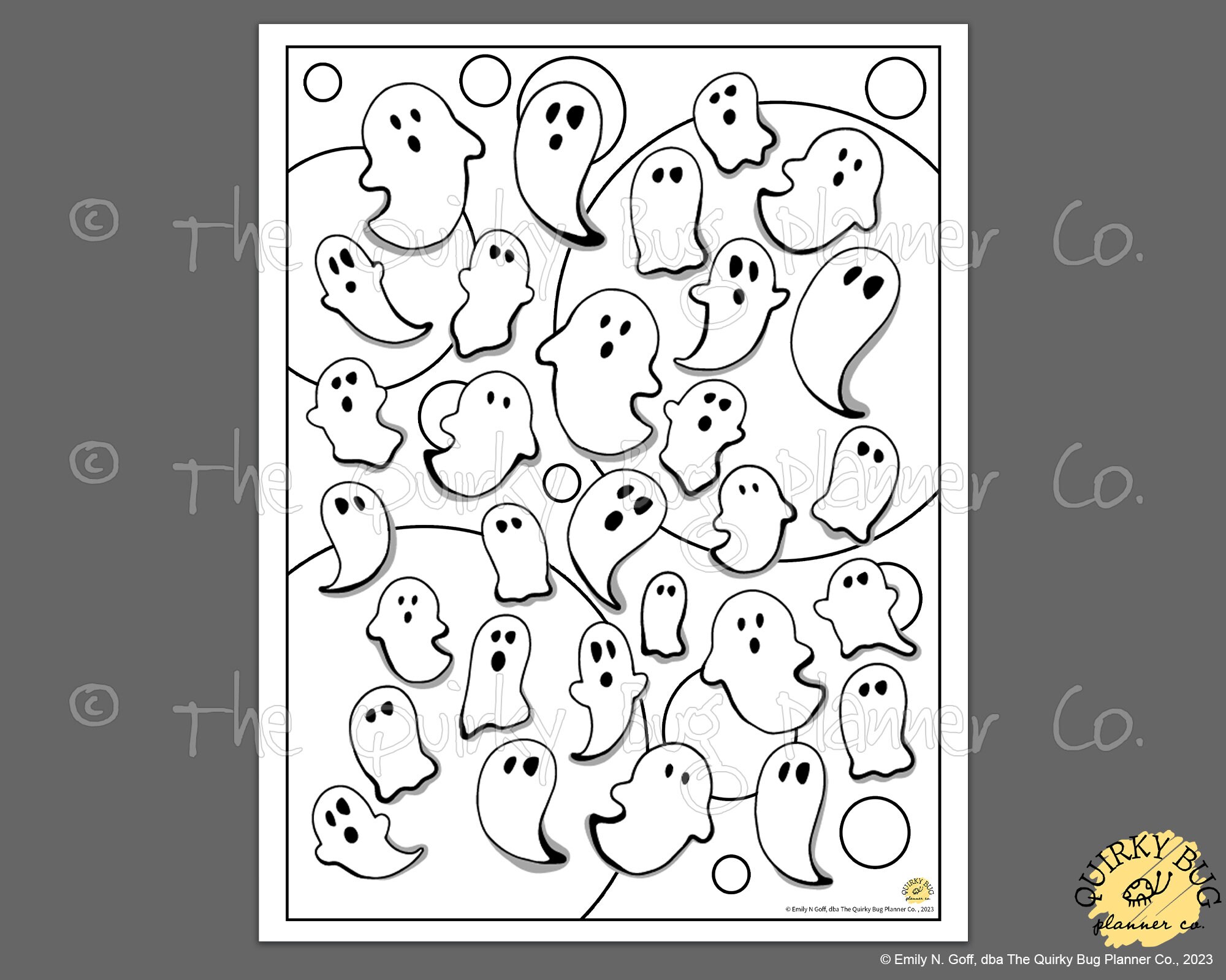 Spooky Ghost Coloring Page - Printable Digital Download - Etsy