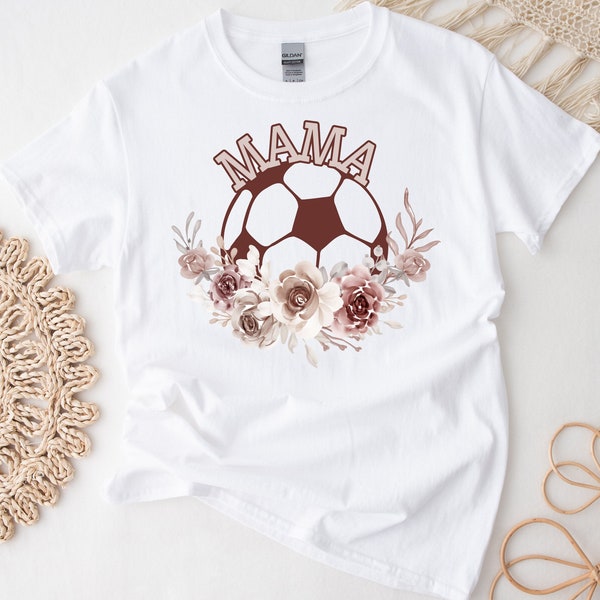 Voetbal Mama Shirt  met Bloemenbal - Perfect Moederdag Cadeau - Voor Trotse Sportieve Moeders - Voetbal Leven in Stijlvolle Kleding