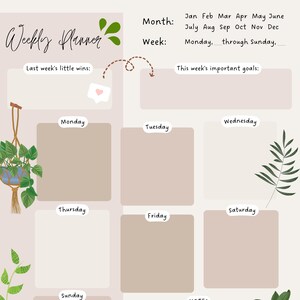 Nature ADHD Weekly Planner