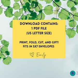 Cartão de aniversário em aquarela para impressão – cartões de 7 x 5 polegadas, download instantâneo