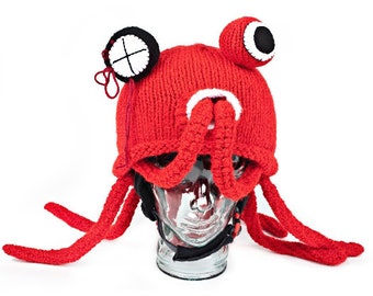 Octopus Helmet Cover, Red, Froggu and Friends, funda para casco de bicicleta, funda para casco de snowboard, funda para casco de esquí