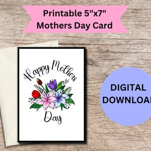 Mothers Day Printable Greeting Card
