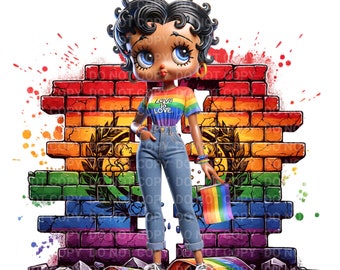 Celebrate Pride with Betty Boop High Resolution PNG Digital Download