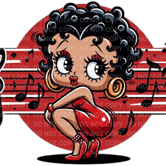 Betty Boop Music Lovers High Resolution 300 Dpi PNG & SVG Digital