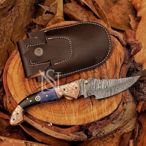 Coltello Damasco coltello tascabile pieghevole, coltello tascabile pieghevole, regalo per lo sposo, regalo di nozze regalo di anniversario, regalo di compleanno del Ringraziamento