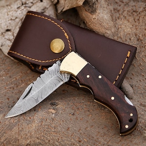 Coltello tascabile pieghevole in Damasco, coltello tascabile pieghevole personalizzato, regalo per lo sposo, regalo di nozze, regalo di anniversario, regalo di compleanno per il Ringraziamento