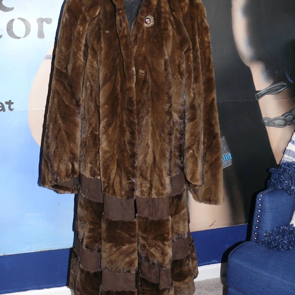 Stunning Unique Sheared Swing Mink Bat Wing Cape Coat Jacket XL Plus 139" SWEEP