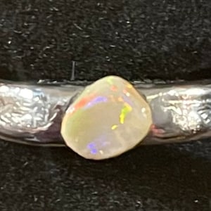 Mexican Peso Coin Ring w/ Natural Opal