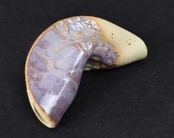 Handmade ceramic fortune cookie #187