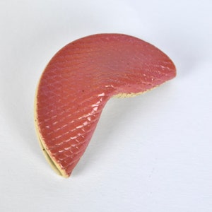 Handmade ceramic fortune cookie #118