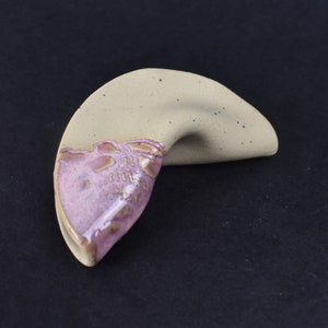 Handmade ceramic fortune cookie #179