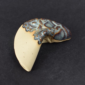 Handmade ceramic fortune cookie #202