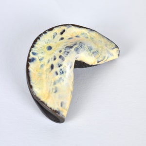 Handmade ceramic fortune cookie #110