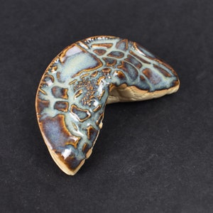 Handmade ceramic fortune cookie #200