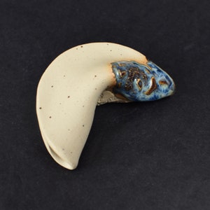 Handmade ceramic fortune cookie #198