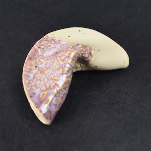 Handmade ceramic fortune cookie #186