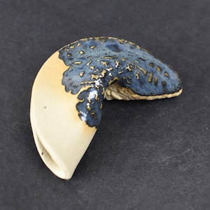 Handmade ceramic fortune cookie #206