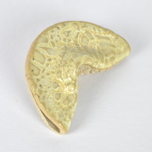 Handmade ceramic fortune cookie #109