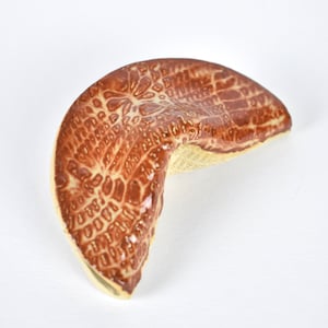 Handmade ceramic fortune cookie #163