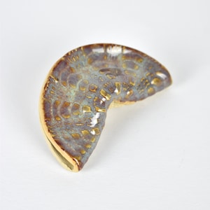 Handmade ceramic fortune cookie #156