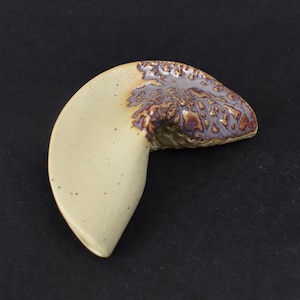 Handmade ceramic fortune cookie #188