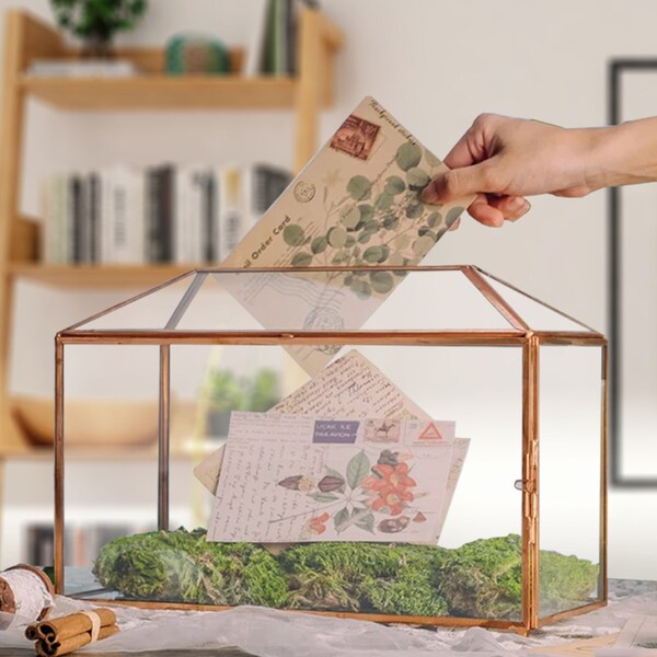 Gold Card Box With Slot Etsy