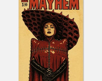 Lady Gaga Mayhem Comic Poster, Mayhem Ball Art Print, Retro Pop Wall Decor, Gaga Fan Gift, Vintage Music Poster, Pop Culture Artwork