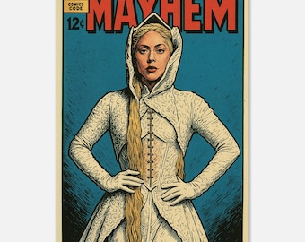 Poster di Lady Gaga Mayhem: Pop Art dei fumetti d'epoca