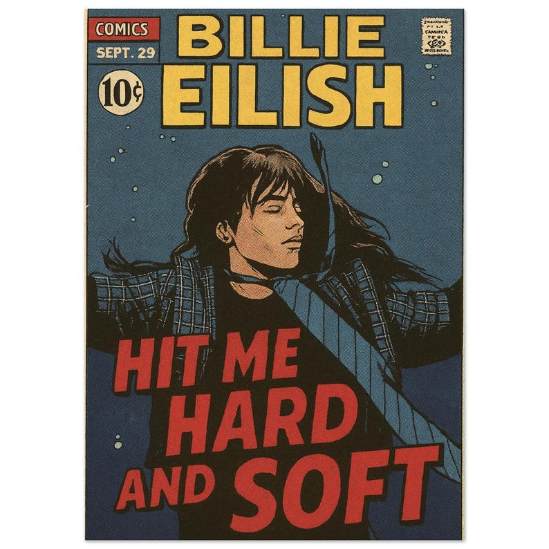 Poster a fumetti di Billie Eilish: copertina dell'album Hit Me Hard and Soft immagine 7