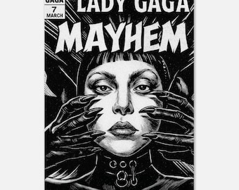 Lady Gaga Mayhem Poster: Gothic Comic Art Print, Dark Pop Decor - Etsy