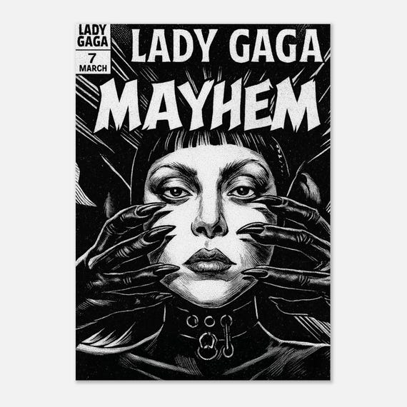 Lady Gaga Mayhem Poster: Gothic Comic Art Print, Dark Pop Decor - Etsy