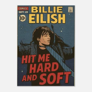 Poster a fumetti di Billie Eilish: copertina dell'album Hit Me Hard and Soft immagine 1