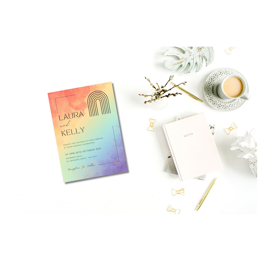 LGBTQIA Wedding Invitation Pride Invitation Etsy