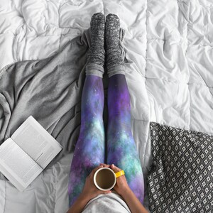 Galaxy Space Leggings - Womens Galaxy Leggings - Womens Casual Leggings - Galaxy Art Leggings - Casual Fit Leggings